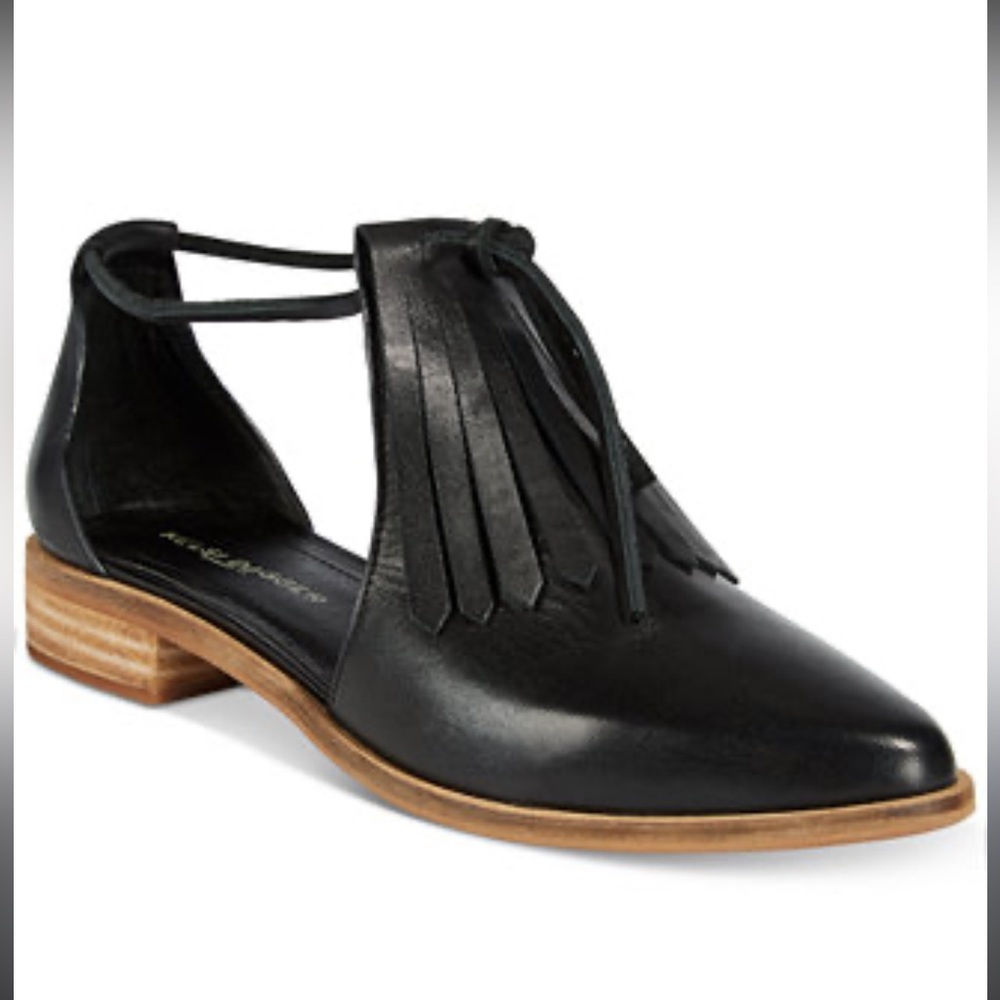 Kelsi Dagger Alani cut out  Black Fringe Loafers